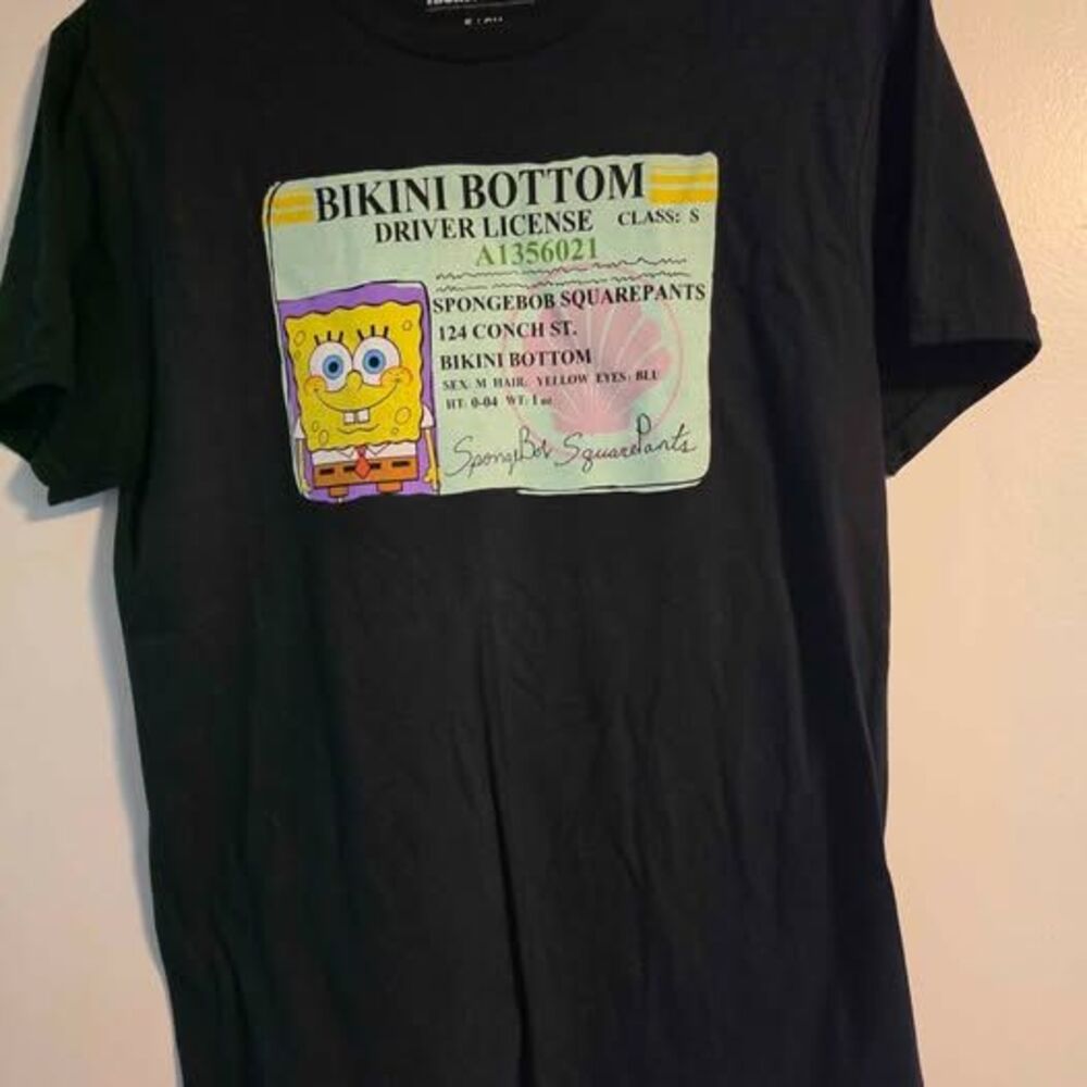 Nickelodeon SpongeBob SquarePants Driver License Graphic T-Shirt Size Small